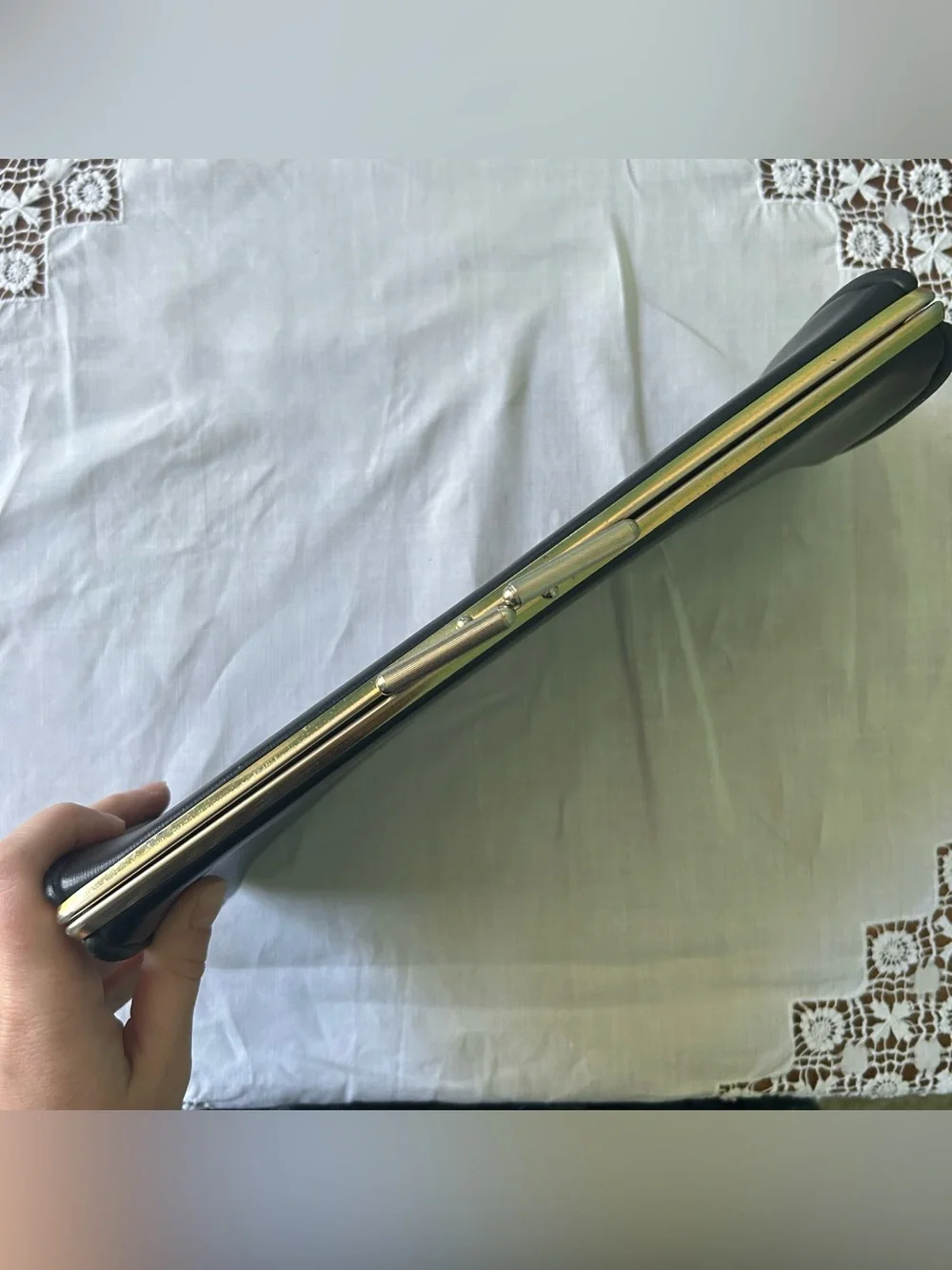 Classic Black Clutch with Gold Frame